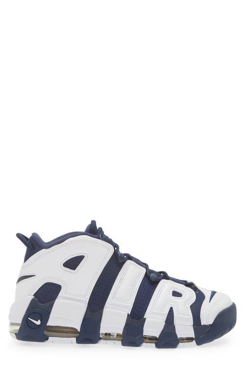 Shop Nike Air More Uptempo '96 Sneaker In White/midnight Navy/gold