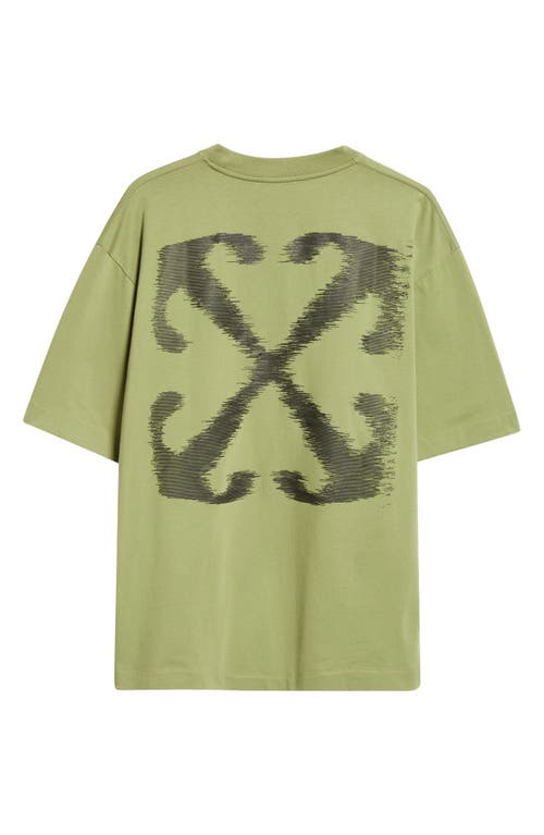 Shop Off-white Windy Arrow Skate Cotton Graphic T-shirt In Four Leaf Clover