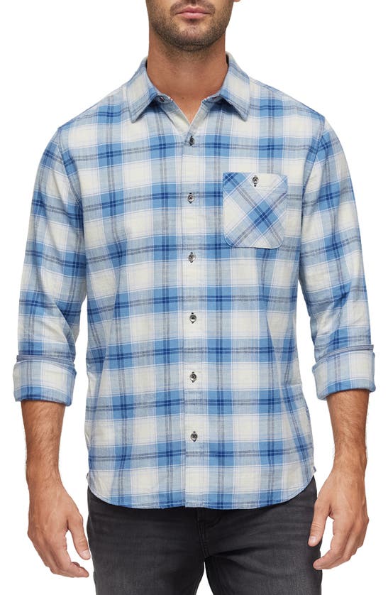 Flag And Anthem Folkston Long Sleeve Button-up Shirt In Blue/ Navy/ White
