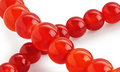 Sterling Forever Stone 2-pack Beaded Stretch Bracelets In Red Agate