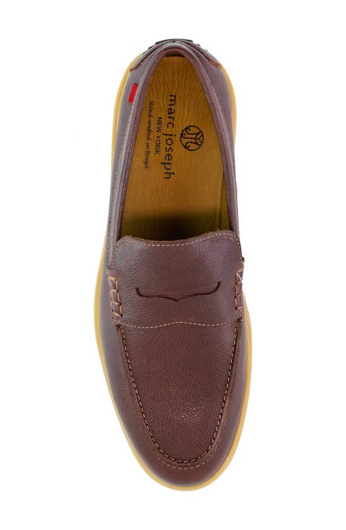 Marc Joseph New York Sullivan Street Penny Loafer In Cognac Svelte Grainy