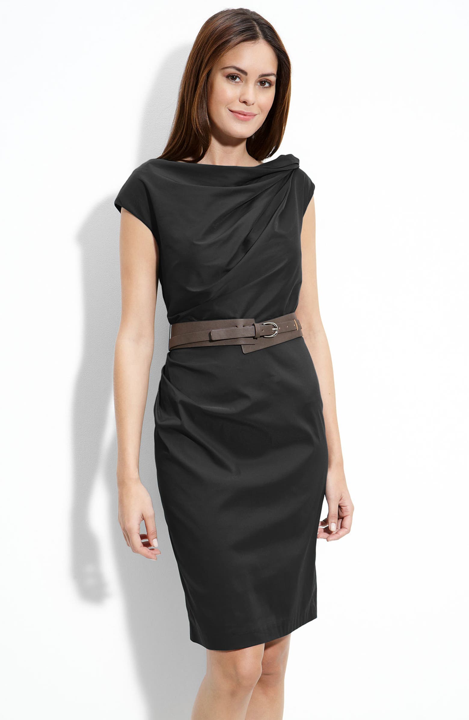 Suzi Chin for Maggy Boutique Twist Neck Belted Sheath Dress | Nordstrom