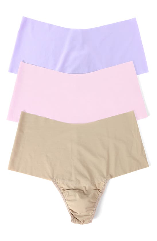 Hanky Panky Breathe Assorted 3-pack High Waist Thongs In Wis/ Bli/ Ta