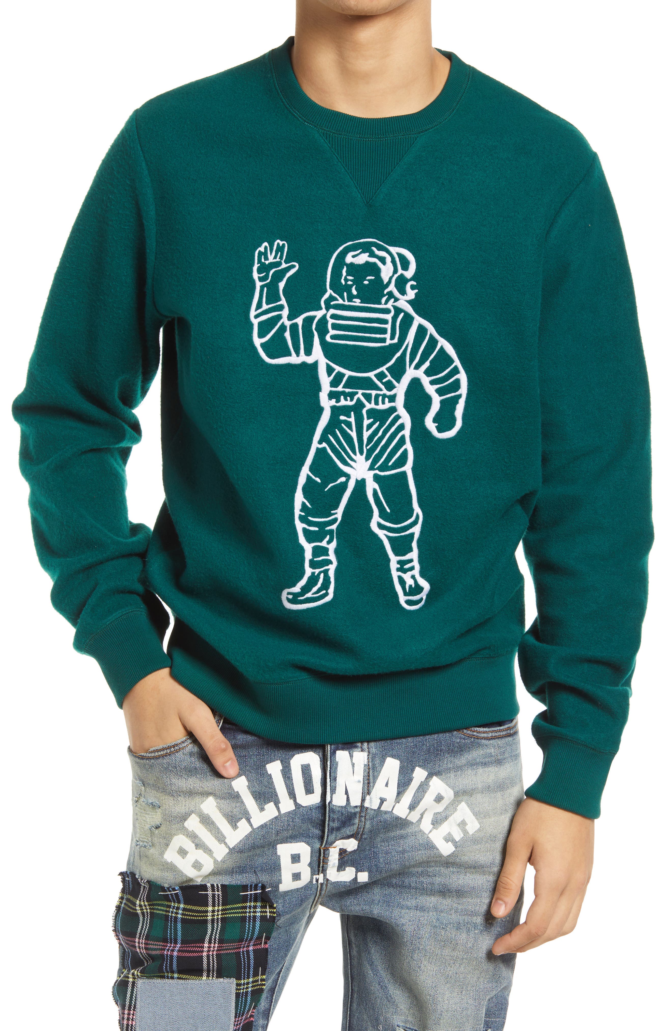 RRP £200.00 NAVY BILLIONAIRE BOYS CLUB SPACE SKI CREWNECK