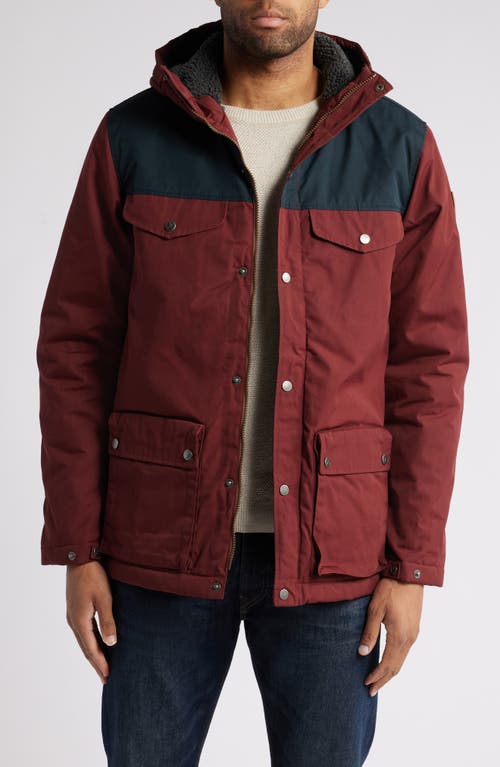 Shop Fjall Raven Fjällräven Greenland Winter Jacket In Maroon-dark Navy