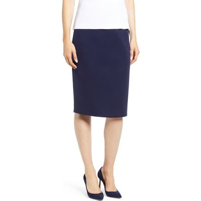 Ming Wang Straight Skirt, Blue