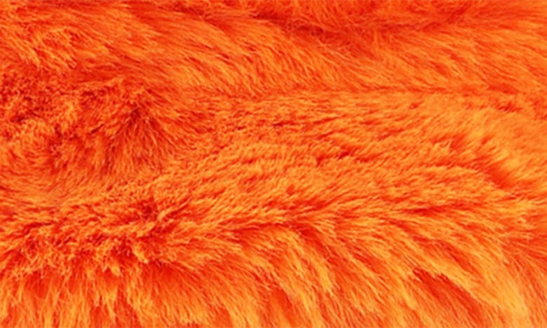 Kurt Geiger Faux Fur Bucket Hat In Orange