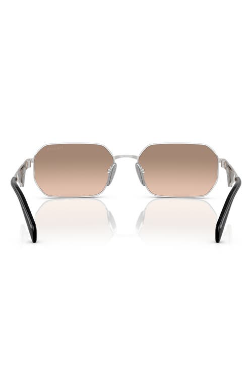Shop Prada 58mm Rectangular Sunglasses In Pale Gold Brown Mirror/silver