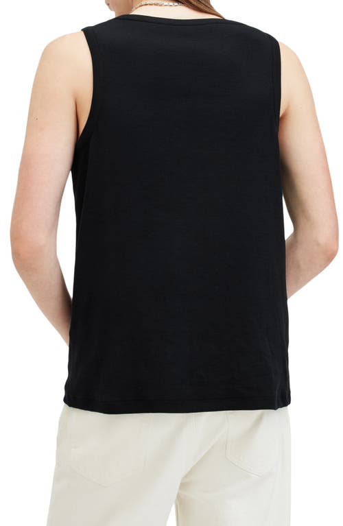 Shop Allsaints Edwards Cotton Rib Tank In Black