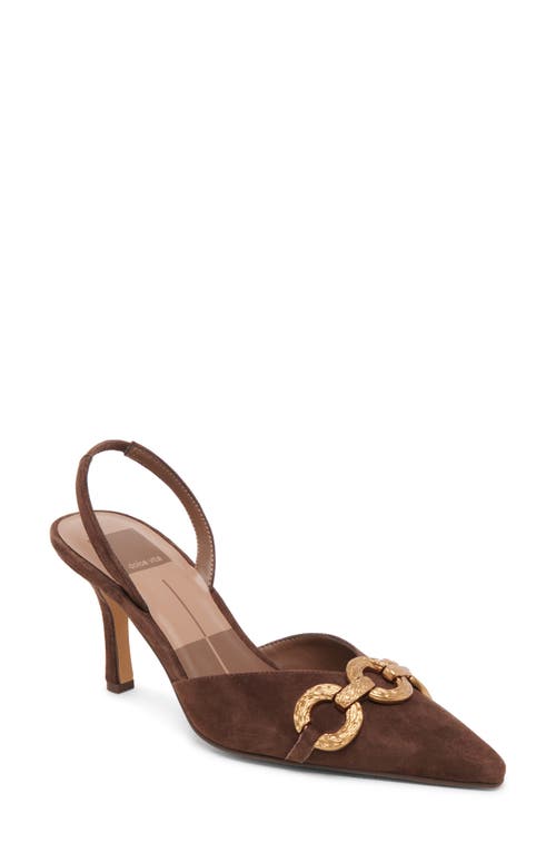 Shop Dolce Vita Haylee Slingback Pointed Toe Pump In Dark Brown Suede