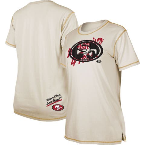 San Francisco 49ers Fanatics Branded Women's Motivating Force Lightweight  V-Neck T-Shirt - Oatmeal