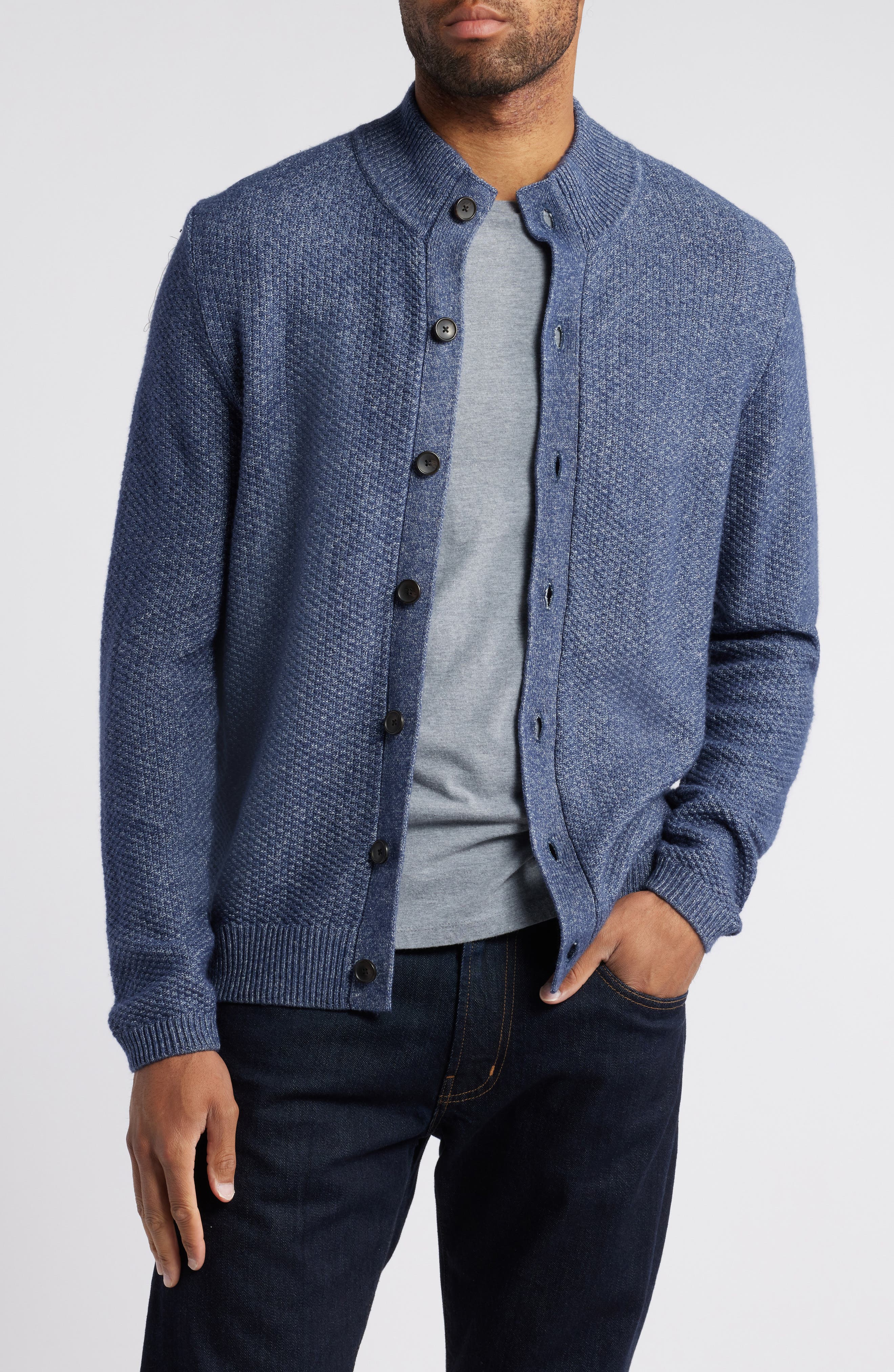 Rails Park Textured Cardigan in Peacoat 
