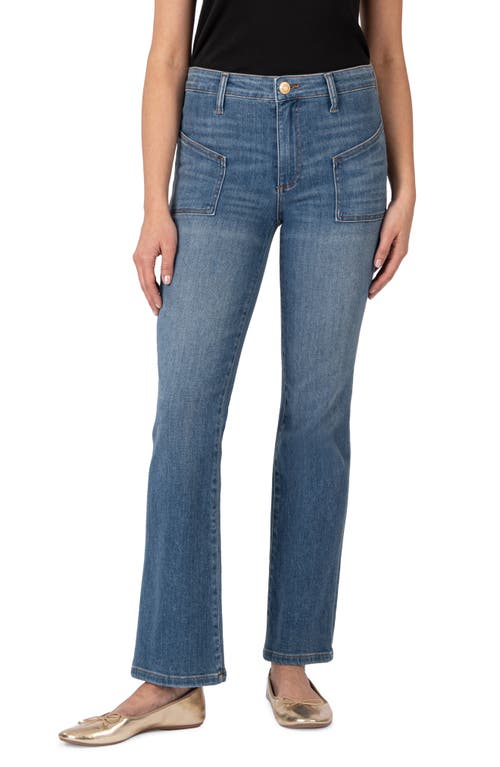 Shop Kut From The Kloth Kelsey Patch Pocket High Waist Ankle Flare Jeans In Inspiration