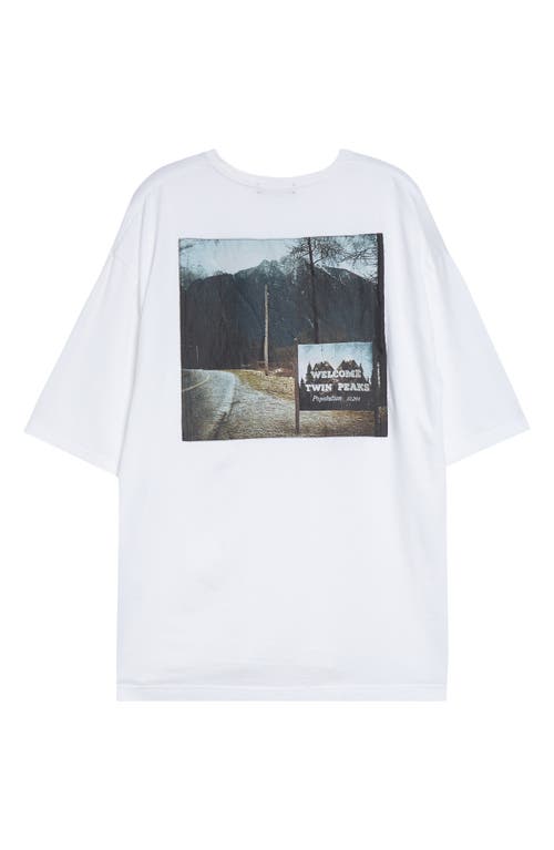 Shop Undercover 'twin Peaks' Oversize Cotton Graphic T-shirt In White