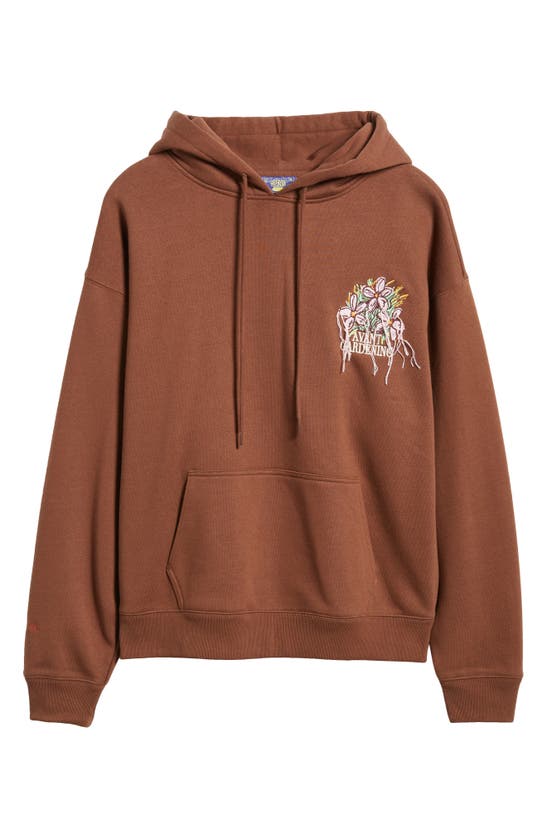 Shop Coney Island Picnic Floral Embroidered Hoodie In Brown