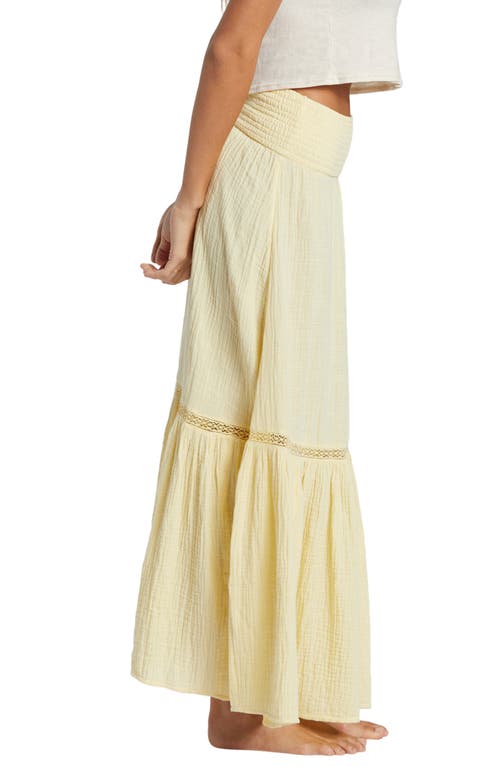 Shop Billabong In The Palms Tiered Cotton Maxi Skirt In Retro Yellow