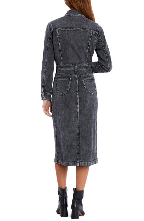 Shop Wash Lab Denim Western Long Sleeve Denim Midi Shirtdress In Cork Denim