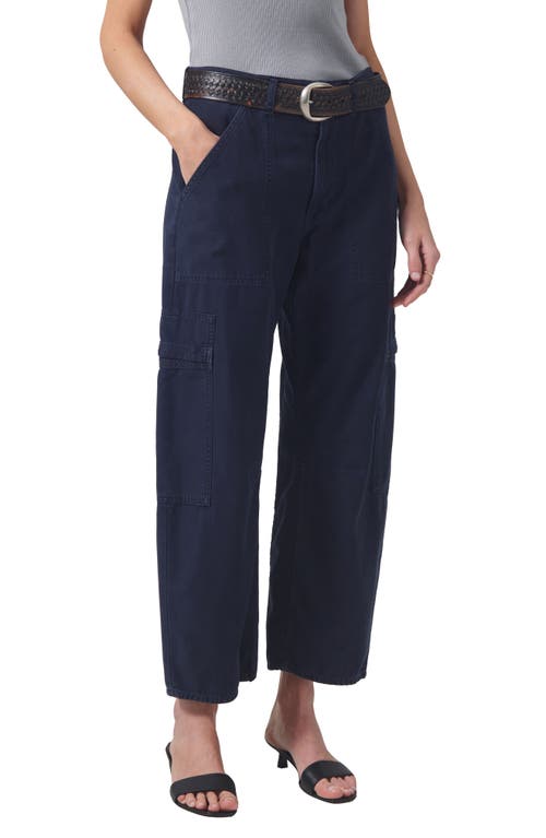 Shop Citizens Of Humanity Marcelle Low Rise Barrel Cargo Pants In Night Flight