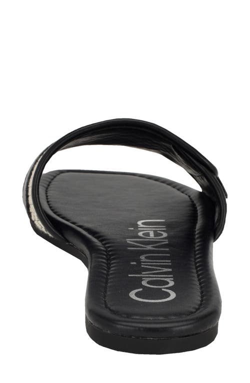 Shop Calvin Klein Bonisa Flat Slide Sandal In Light Natural/black