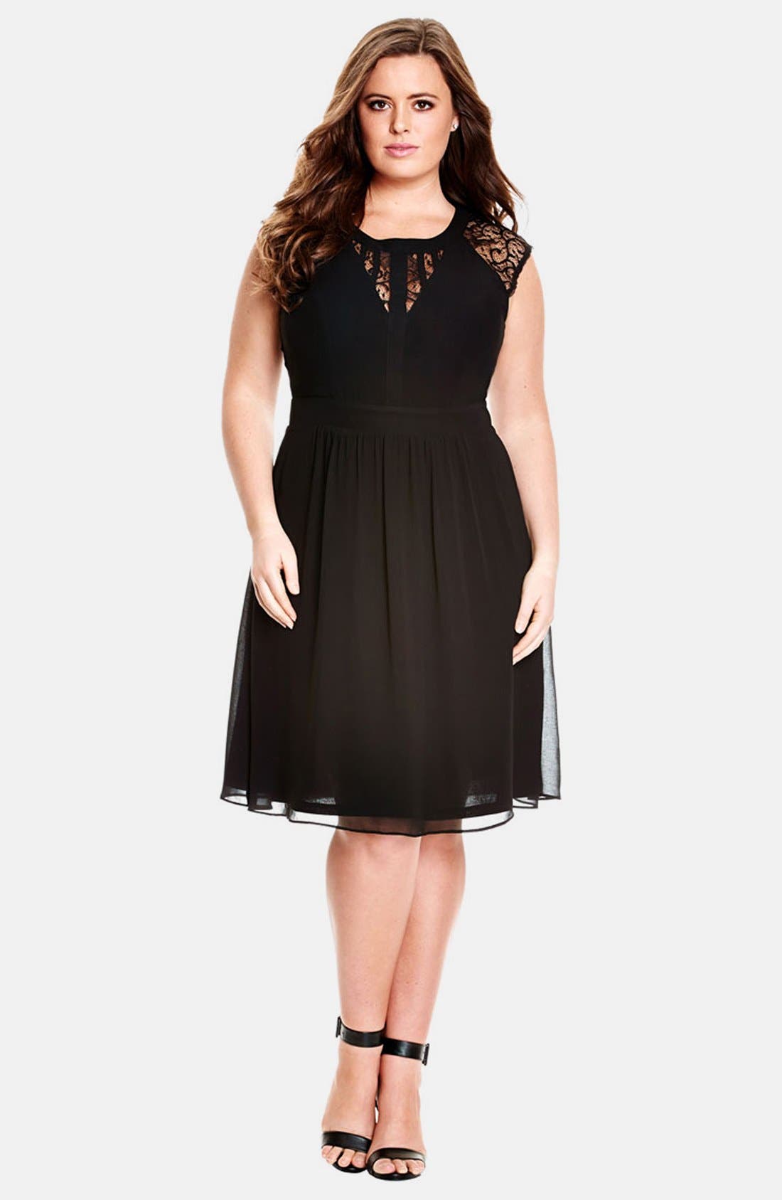Plus Size City Chic Dark Romance Lace Detail Dress