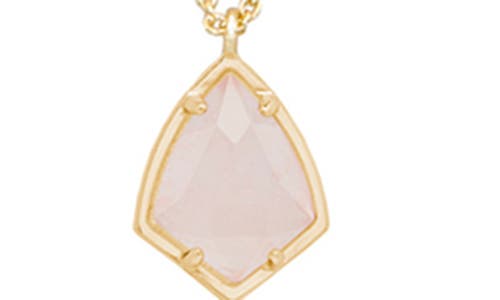 Shop Kendra Scott 'cory' Semiprecious Stone Pendant Necklace In Rose Quartz/gold