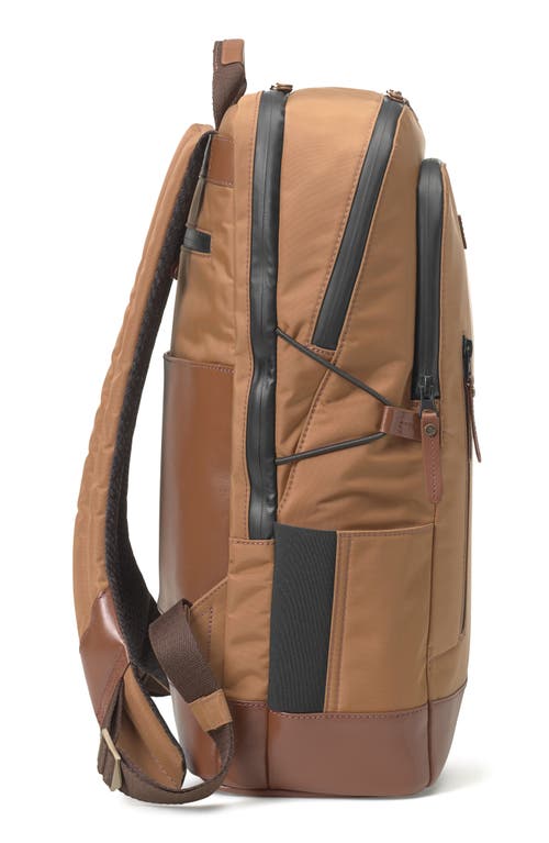 Shop Johnston & Murphy Hudson Waterproof Nylon Backpack In Cognac