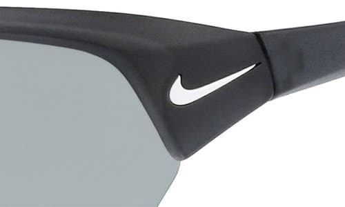 Nike Skylon Ace 69mm Rectangular Sunglasses In Matte Grey/silver Mirror