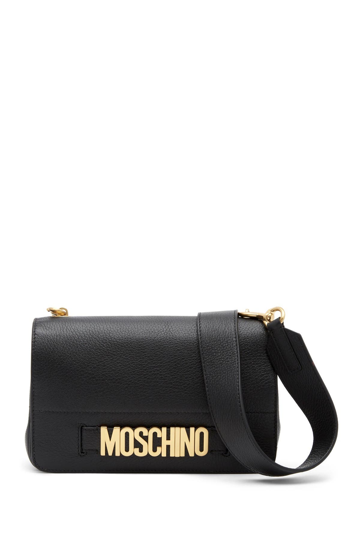 MOSCHINO | Logo Leather Crossbody Bag 