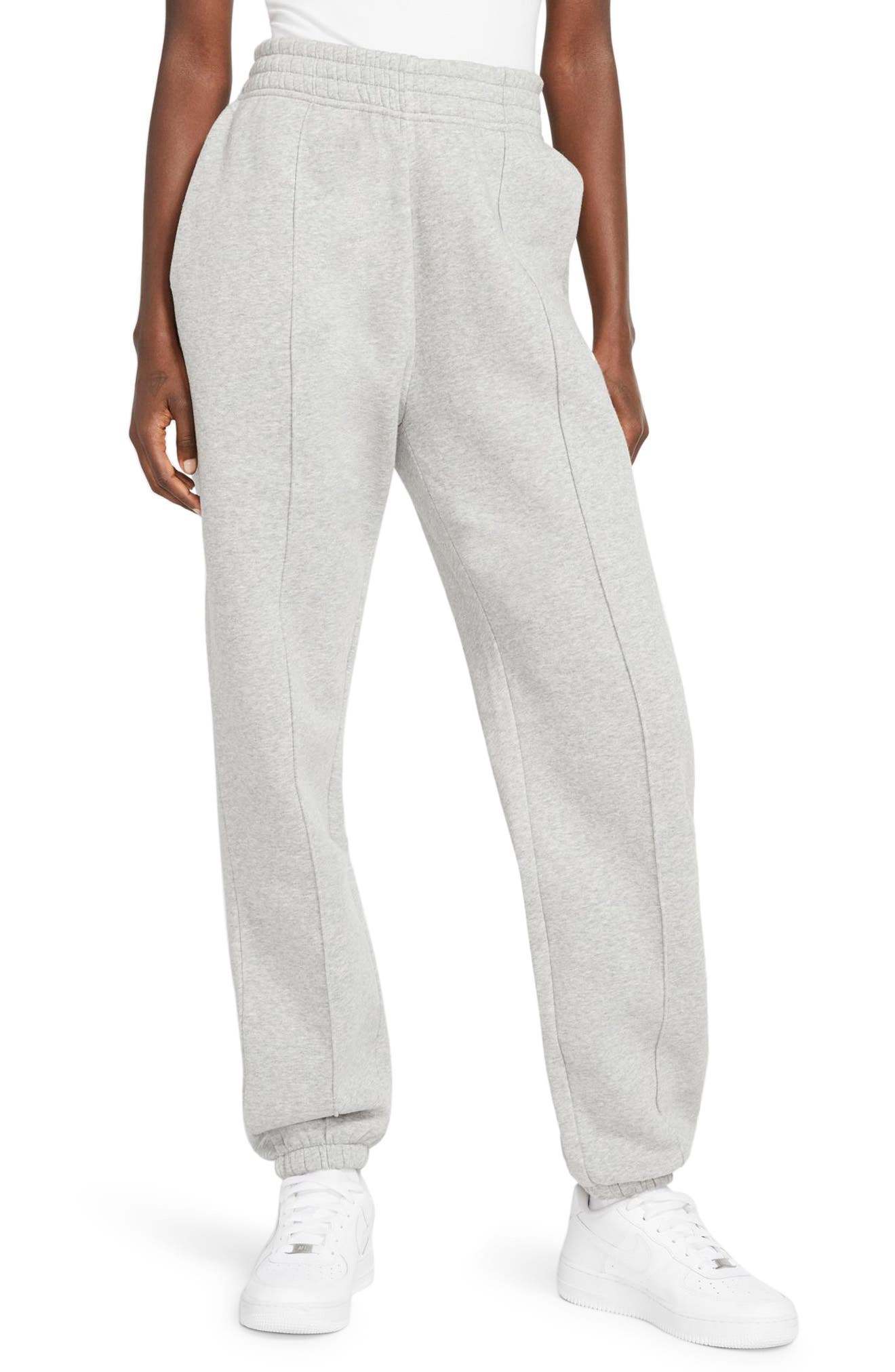 nike women's essential fleece pants grey