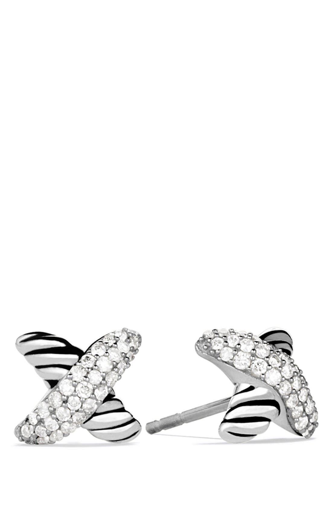 david yurman x earrings with diamonds