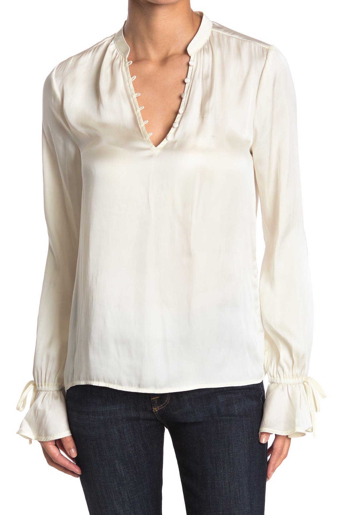 Ana Ruffle Cuff Long Sleeve Blouse 