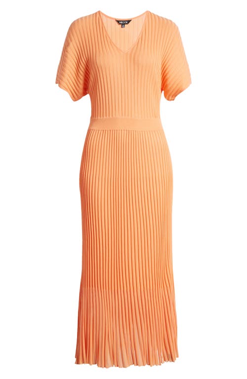 Shop Misook Rib Knit A-line Dress In Citrus Blossom/white