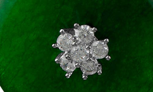 Cz By Kenneth Jay Lane Multi Cz Cluster & Jane Dangle Earrings In Emerald/silver