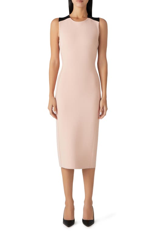 St John St. John Collection Cross Back Milano Knit Midi Dress In Mauve Pink/black