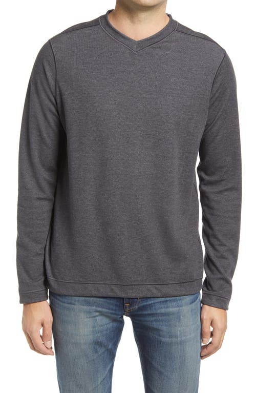 Shop Johnston & Murphy Reversible Long Sleeve Top In Charcoal/blue