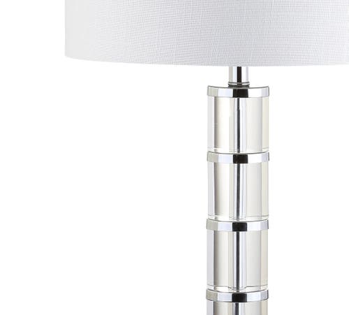 Jonathan Y Hailey Crystal Led Table Lamp In Chrome
