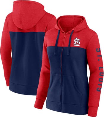 FANATICS Women's Fanatics Branded Red/Navy St. Louis Cardinals City Ties  Hoodie Full-Zip Sweatshirt