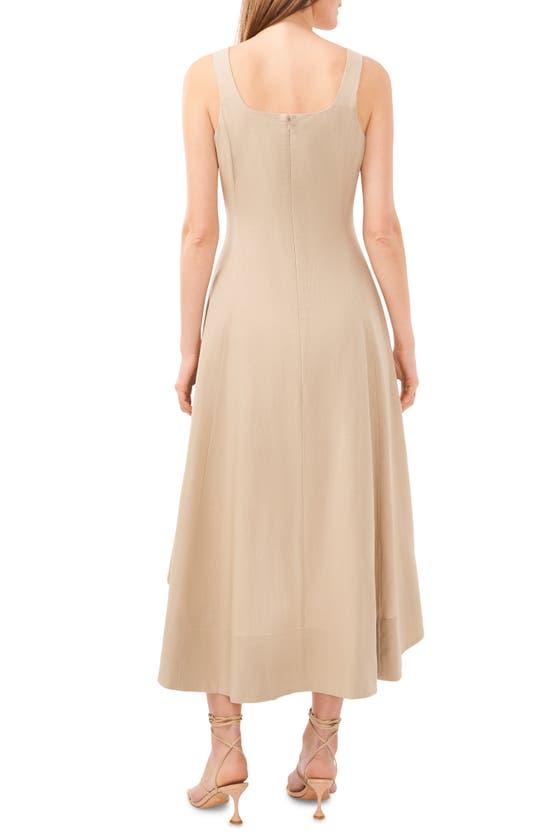 Shop Halogen ® Seamed Linen Blend High-low Dress In Coastal Beige