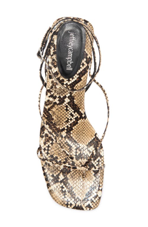 Jeffrey Campbell Fluxx Sandal In Beige Brown Snake