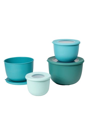 Tarhong Set Of 4 Stackable Melamine Mixing Bowls In Blue