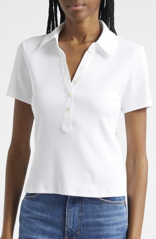 Shop Veronica Beard Kearney Stretch Cotton Polo In White