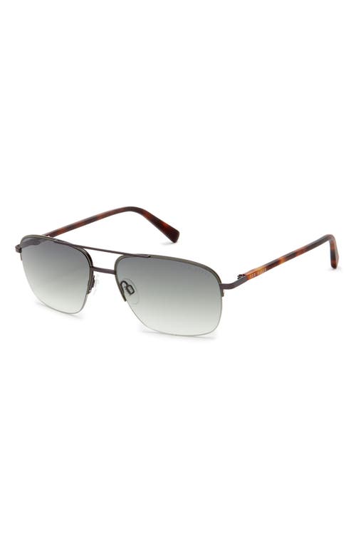 Ted Baker London 59mm Rimless Navigator Sunglasses In Dark Gunmetal