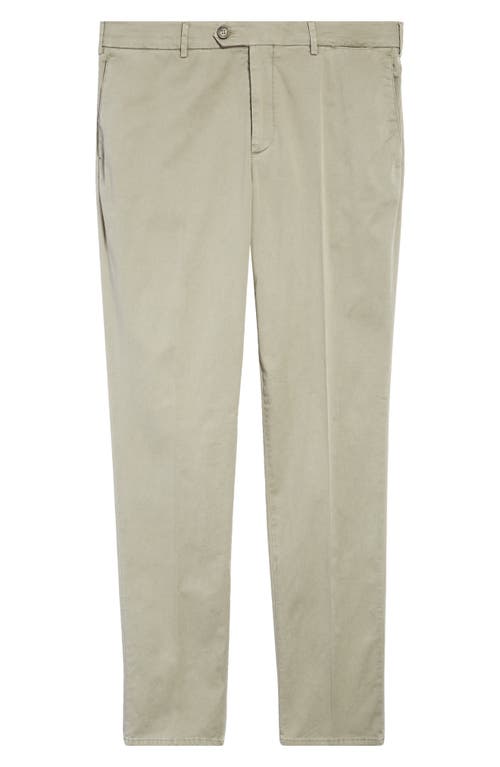 Brunello Cucinelli Stretch Cotton Straight Leg Pants in C6269 Sage Green at Nordstrom, Size 38 Us