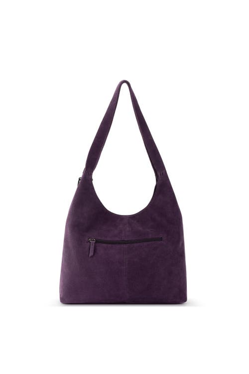 The Sak Huntley Leather Hobo In Aubergine Suede