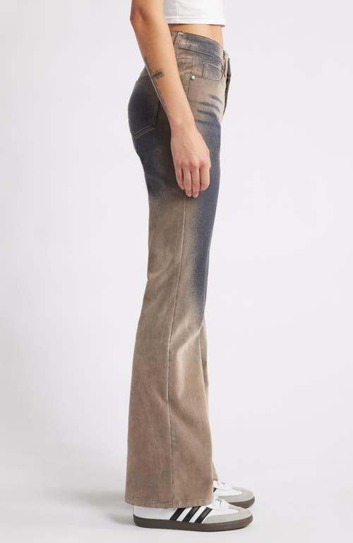 Shop Ptcl Flocked Bootcut Jeans In Brown