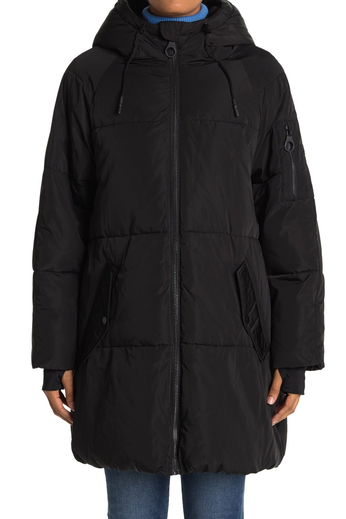 DKNY Puffer Coat with Oversized Hood Nordstrom Rack