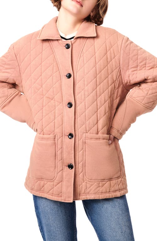 BERNIE Quilted Cotton French Terry Jacket in Mauve