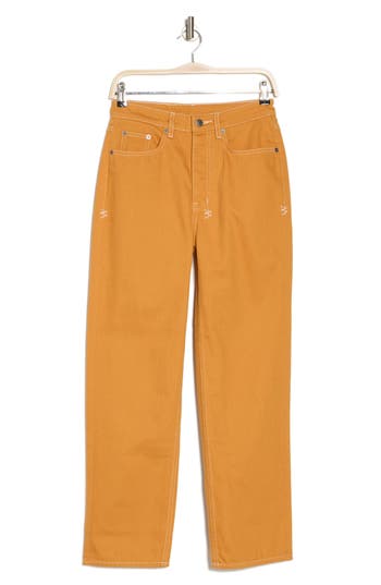 Ksubi Brooklyn Flame Straight Leg Jeans In Orange