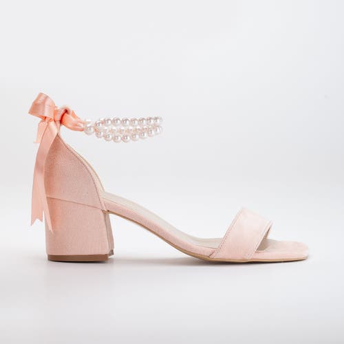 Forever & Always Shoes Women's Neutrals Illy - Coral Suede Sandals With Pearls In Coral Pink