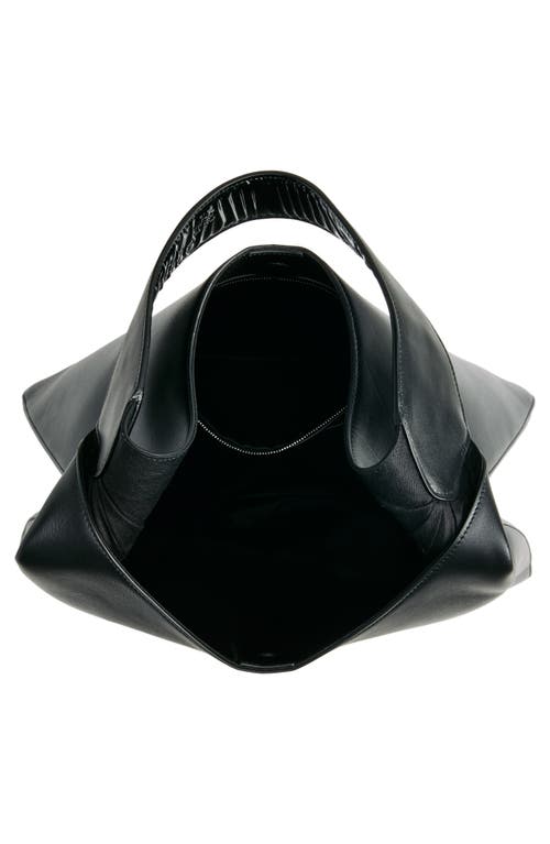 Shop Off-white Metropolitan Leather Hobo Bag In 1010 Black